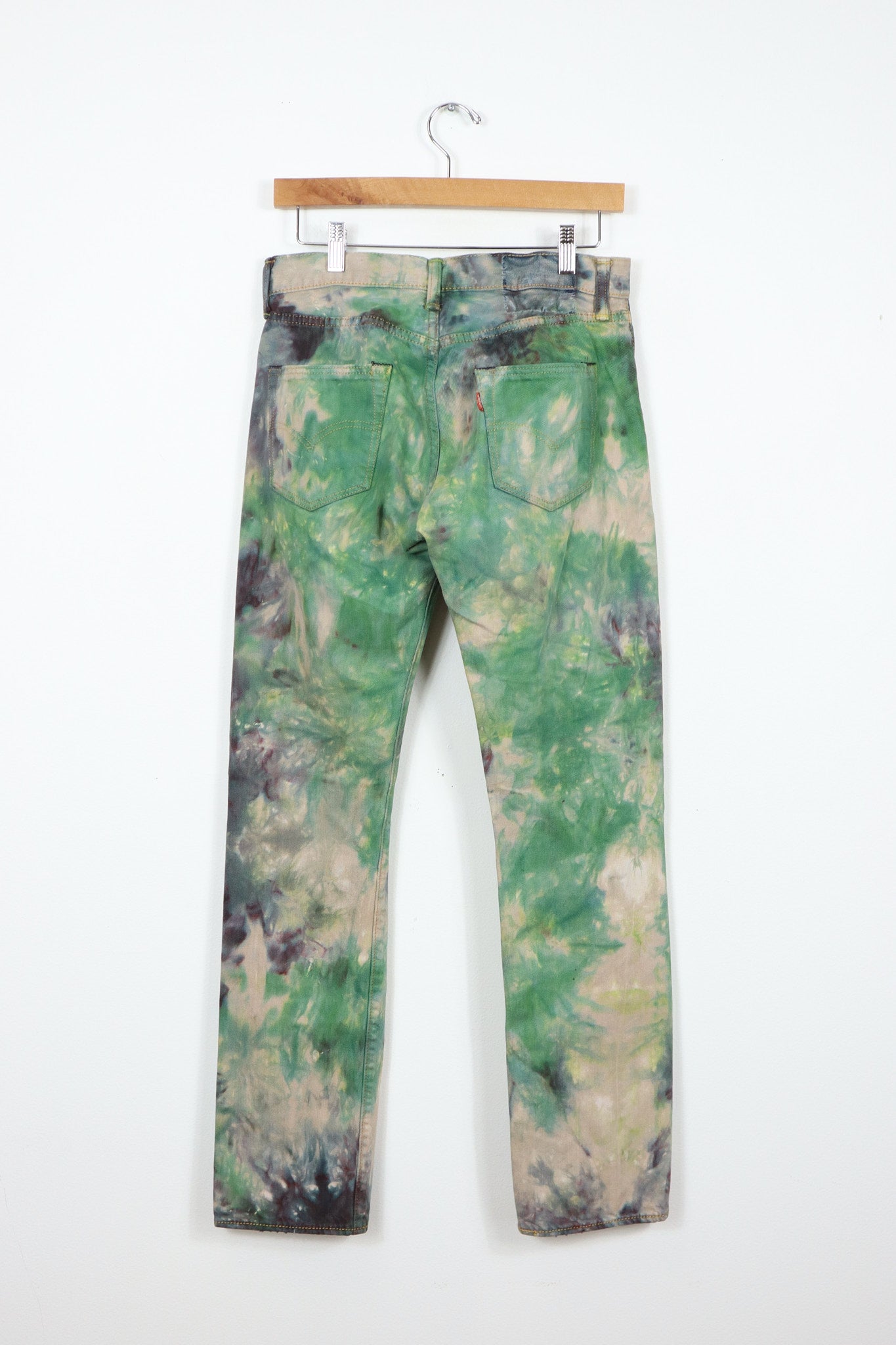 Reworked Levi's Straight Fit Button-Fly Camo Dyed Jeans