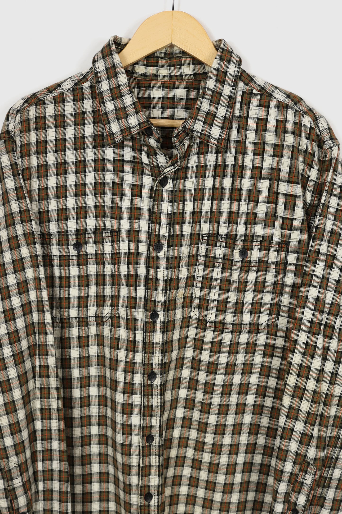 Vintage Green Plaid Button-Down Shirt
