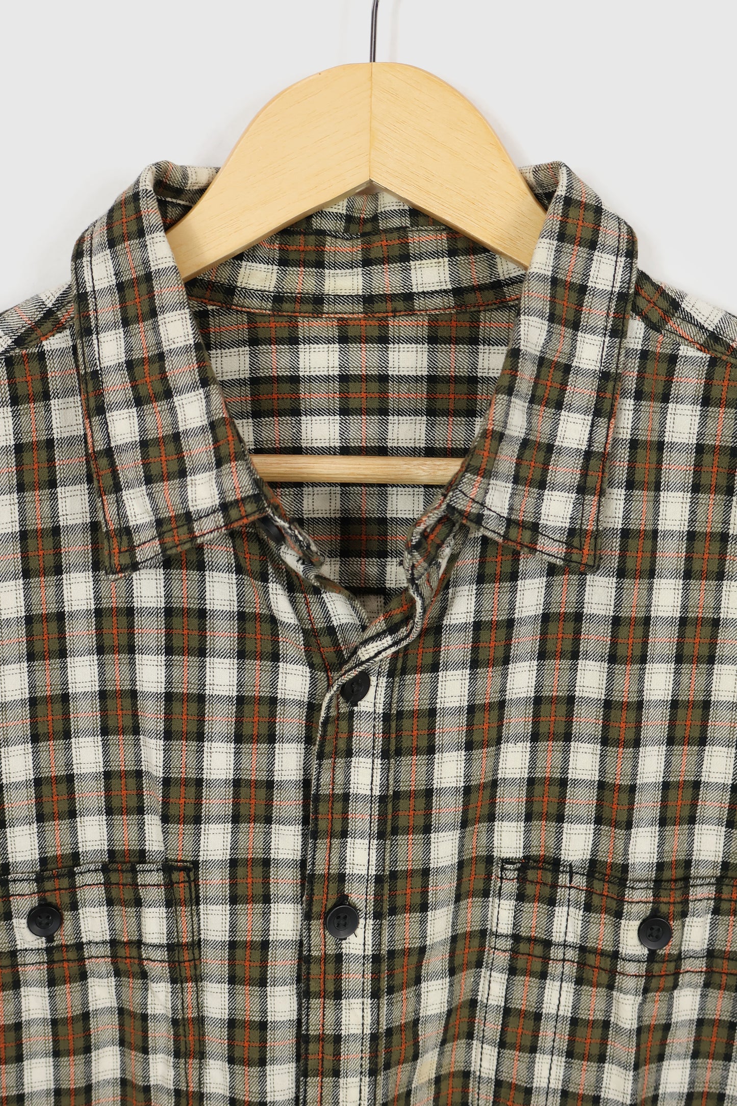 Vintage Green Plaid Button-Down Shirt