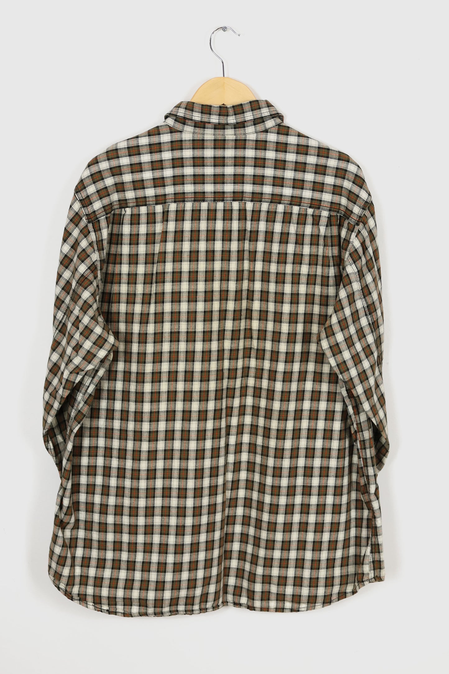 Vintage Green Plaid Button-Down Shirt