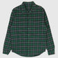 Vintage Green Plaid Flannel Button-Down Shirt Image 0