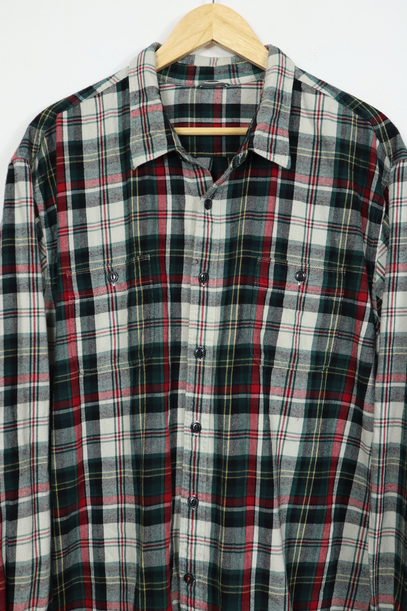 Plaid Flannel Button-Down Shirt