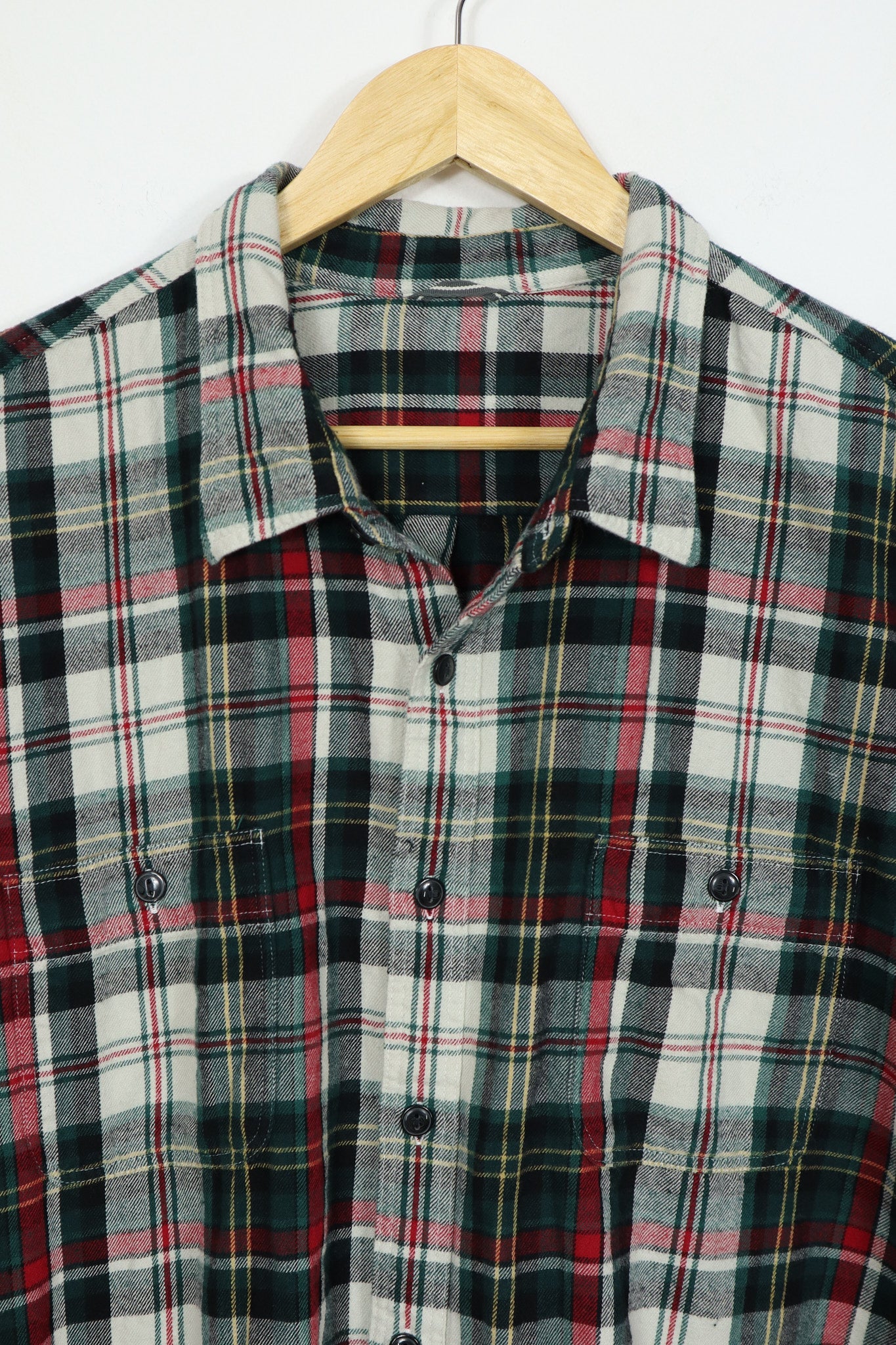 Plaid Flannel Button-Down Shirt