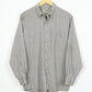 Grey Plaid Flannel Button-Down Shirt