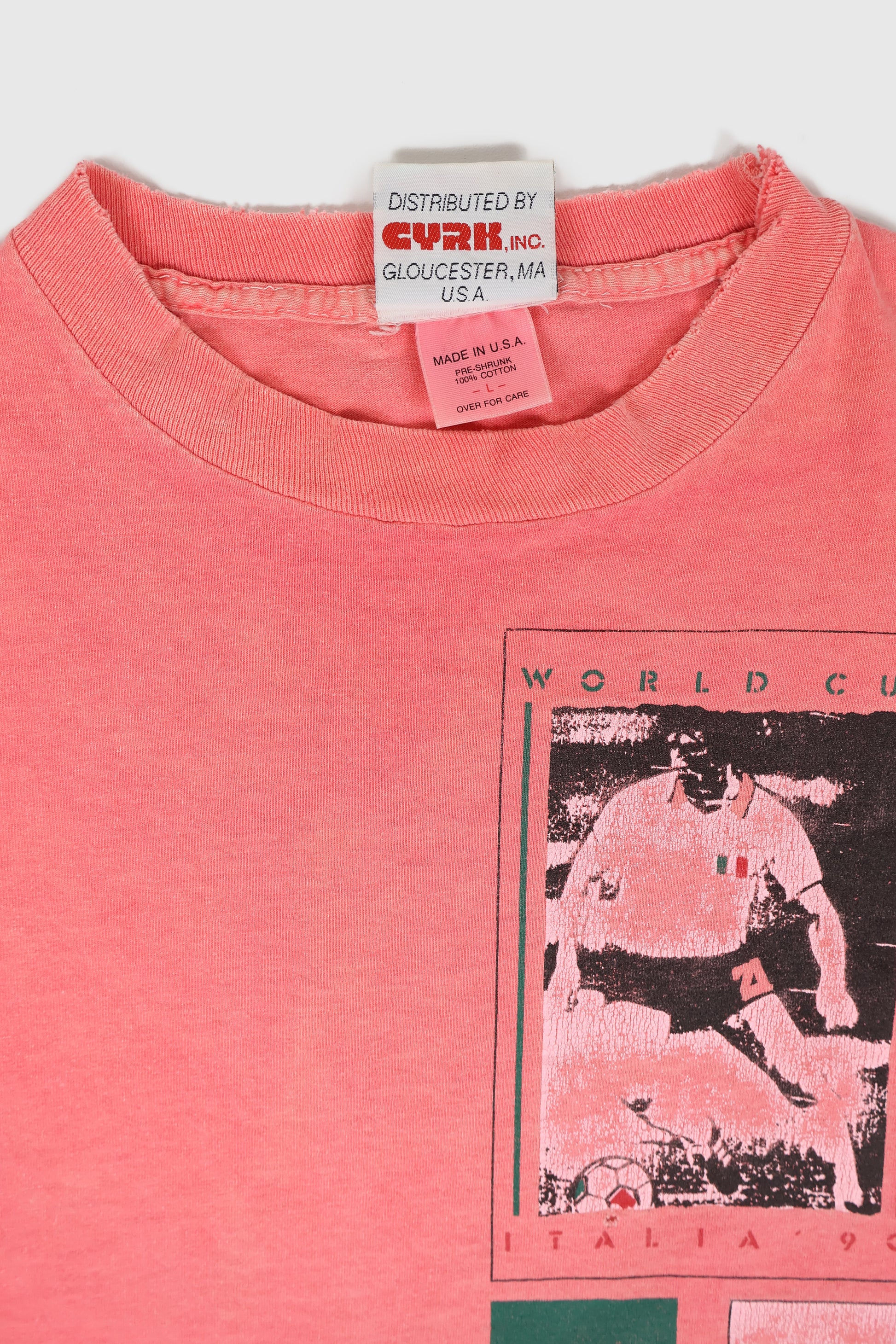 Vintage Italy 1990 World Cup Soccer Tee Image 3