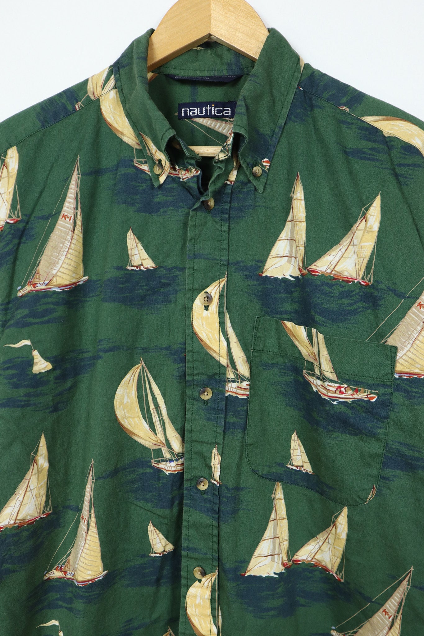 Nautica Sailboat Pattern Button-Down Shirt