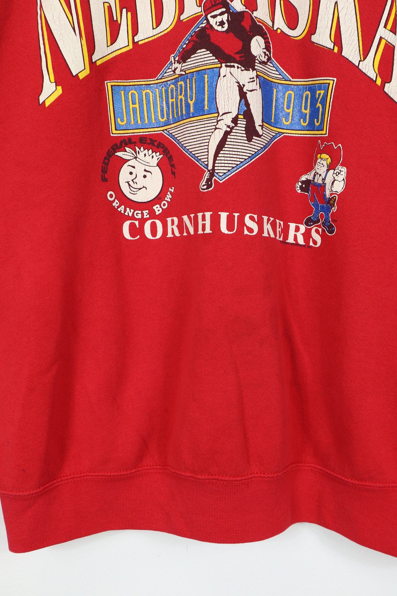 Vintage Nebraska Fed Ex Orange Bowl 1993 Crewneck