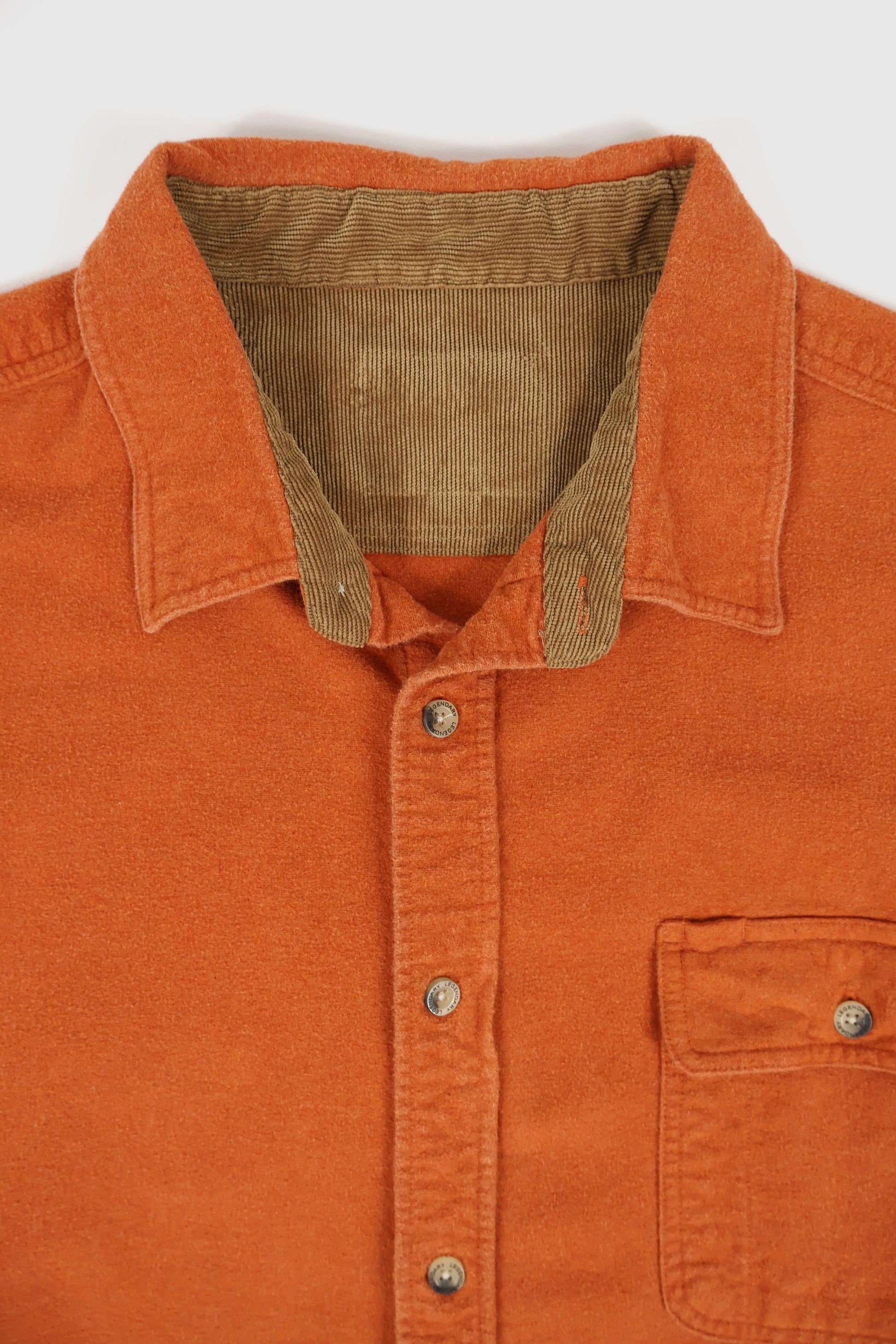 Vintage Orange Flannel Button-Down Shirt Image 2
