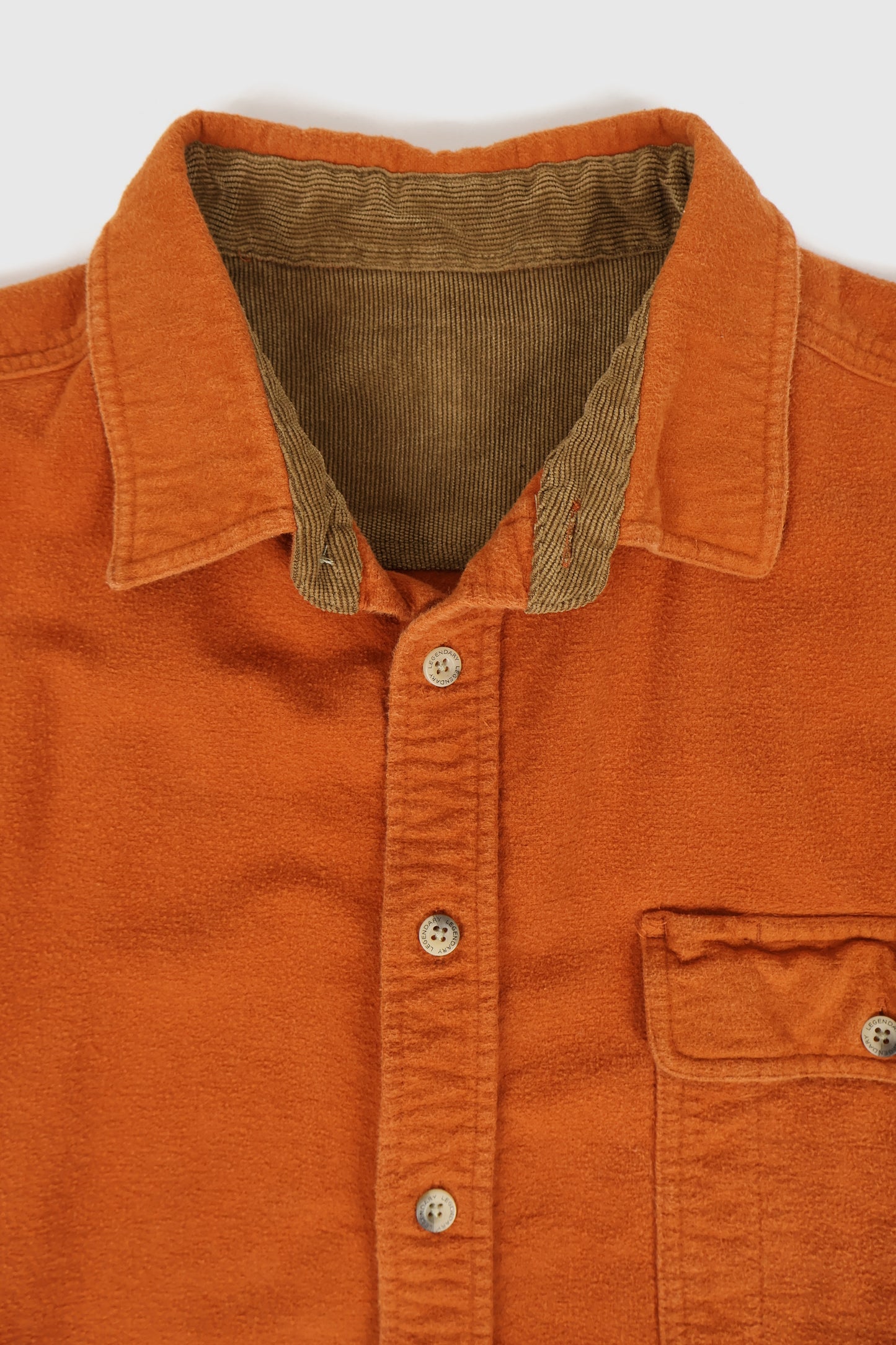 Vintage Orange Flannel Button-Down Shirt Image 2