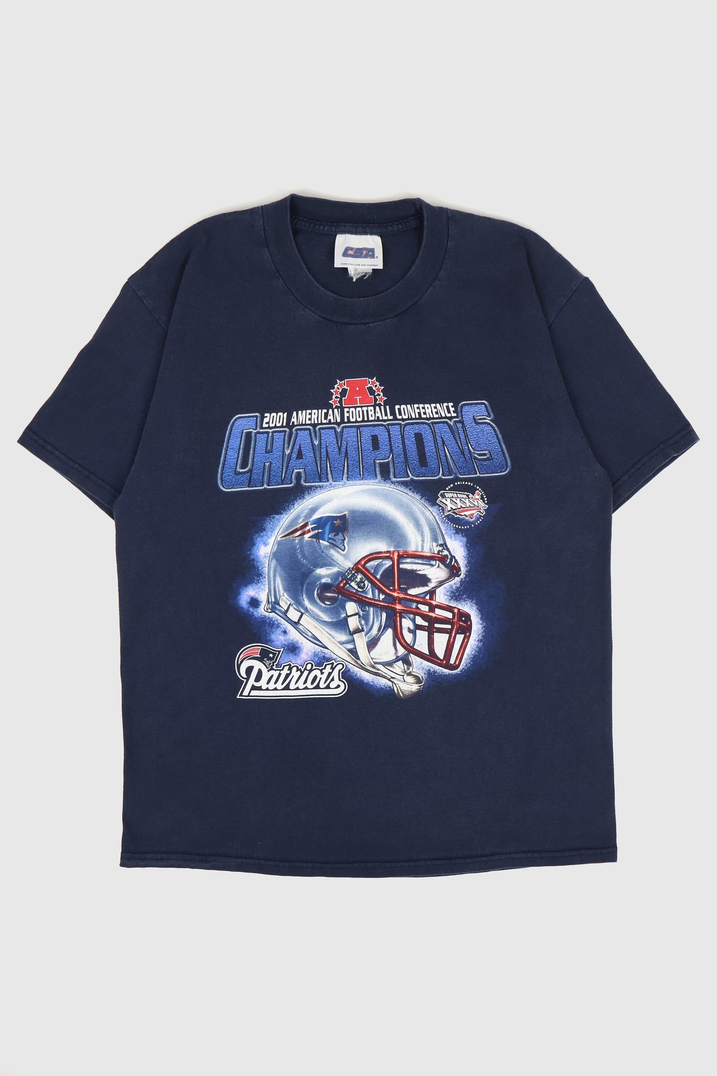 Vintage New England Patriots 2001 AFC Champions Tee Image 0