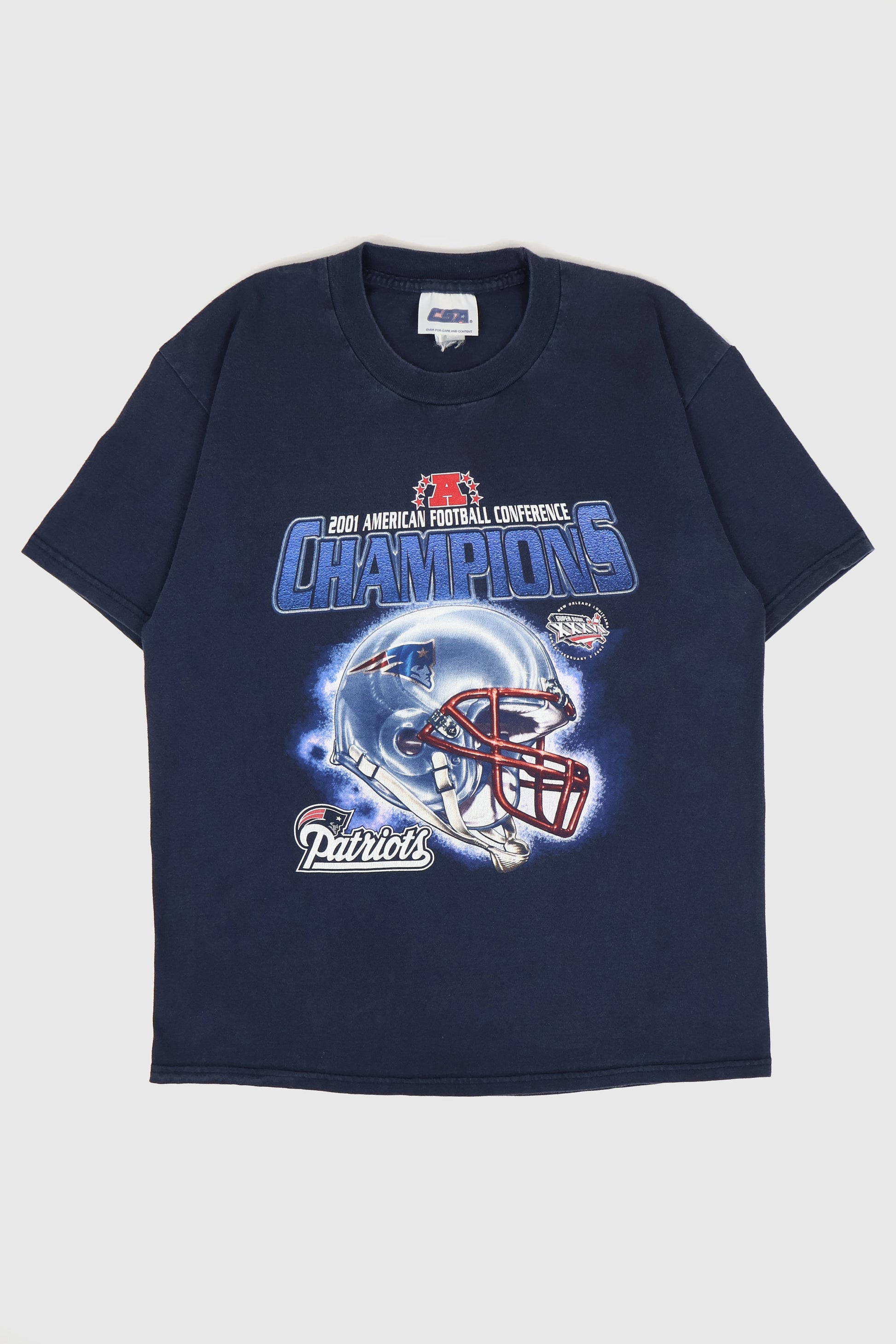Vintage New England Patriots 2001 AFC Champions Tee Image 0