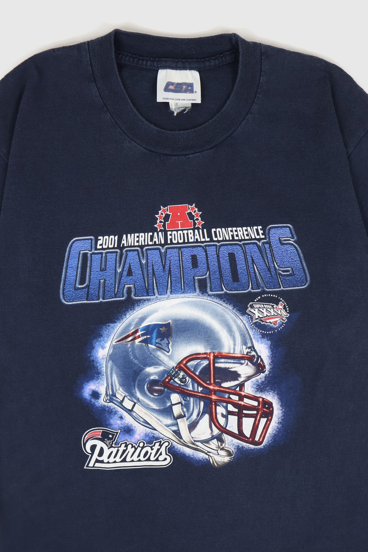 Vintage New England Patriots 2001 AFC Champions Tee Image 1