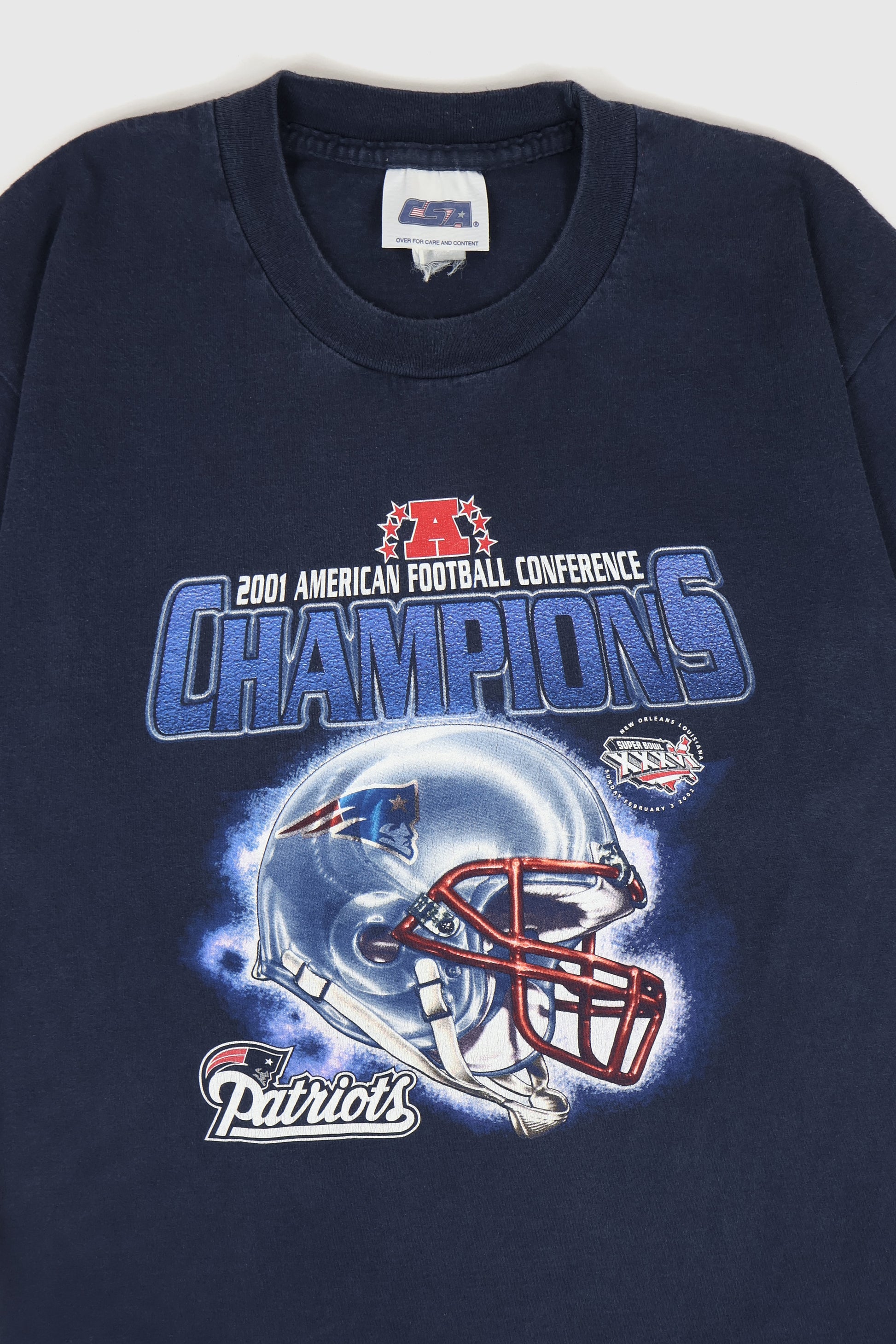 Vintage New England Patriots 2001 AFC Champions Tee Image 1