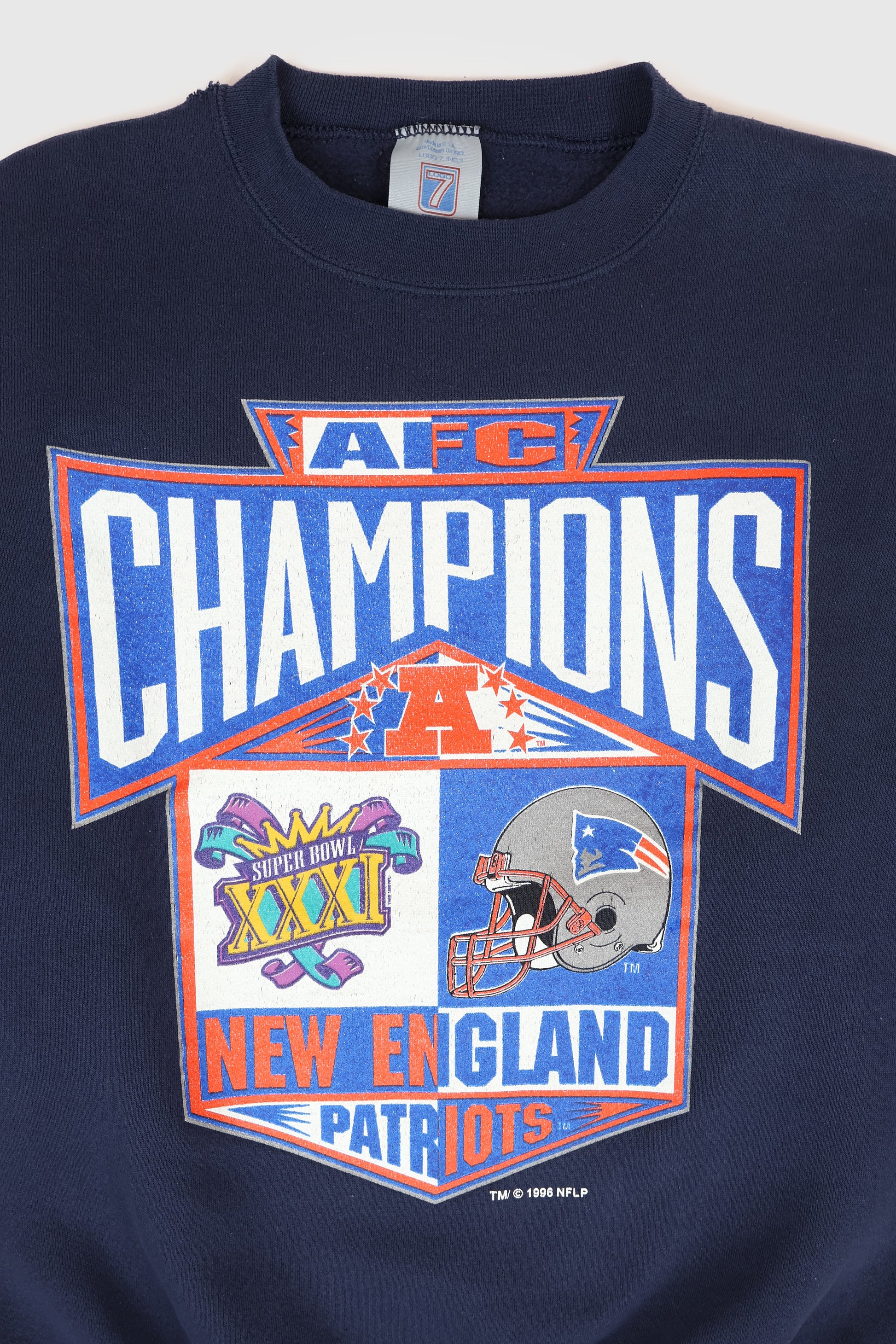 Vintage New England Patriots 1996 AFC Champions Crewneck Image 1