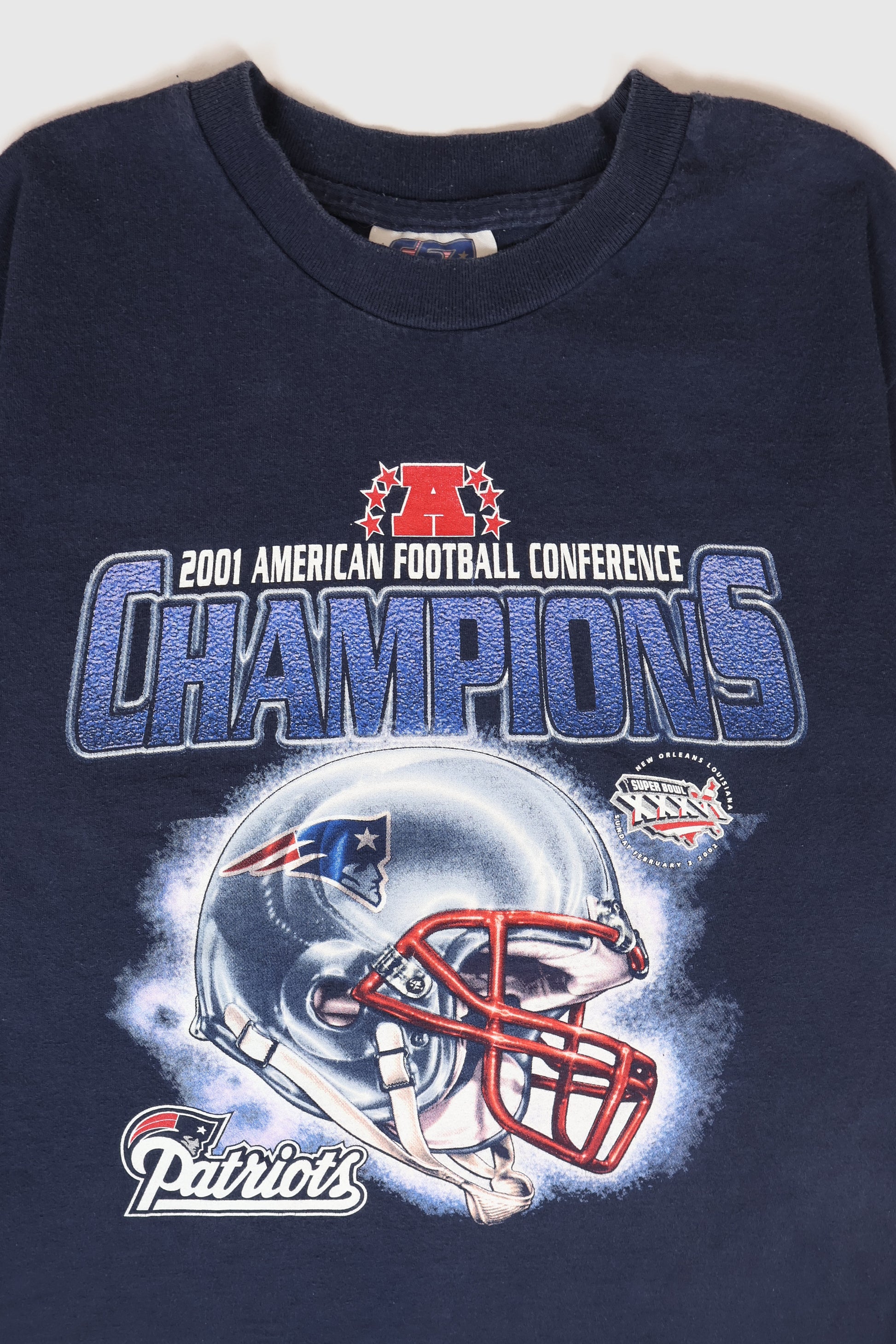 Vintage New England Patriots 2001 AFC Champions Tee Image 1