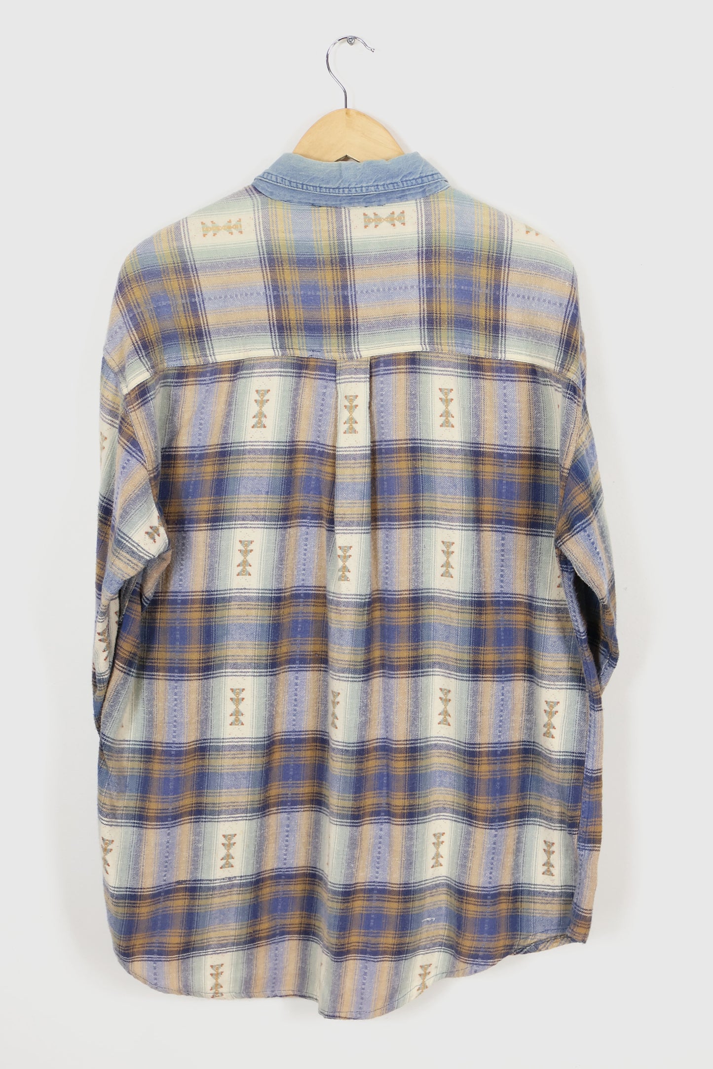 Vintage Denim Collar Button-Down Shirt