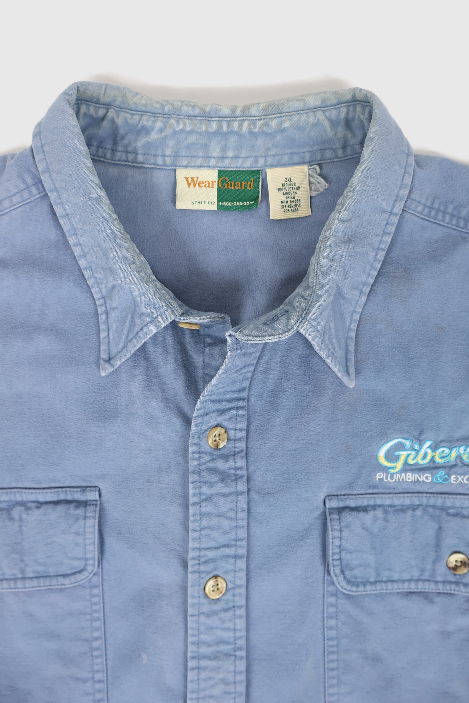 Vintage Plumbing & Excavating Button-Down Shirt Image 2