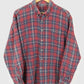 Vintage Red Plaid Button-Down Shirt