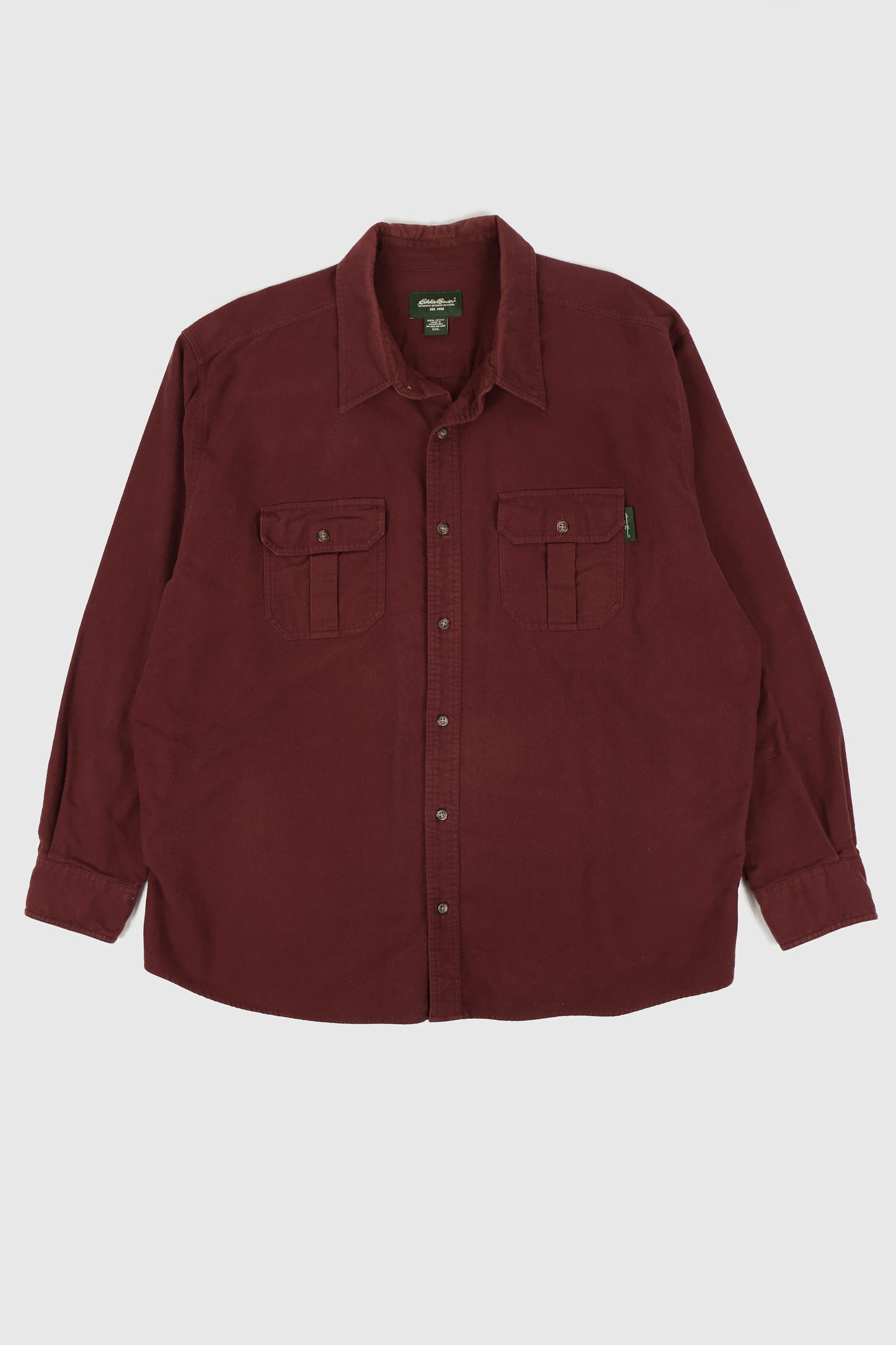 Vintage Eddie Bauer Red Flannel Button-Down Shirt Image 0