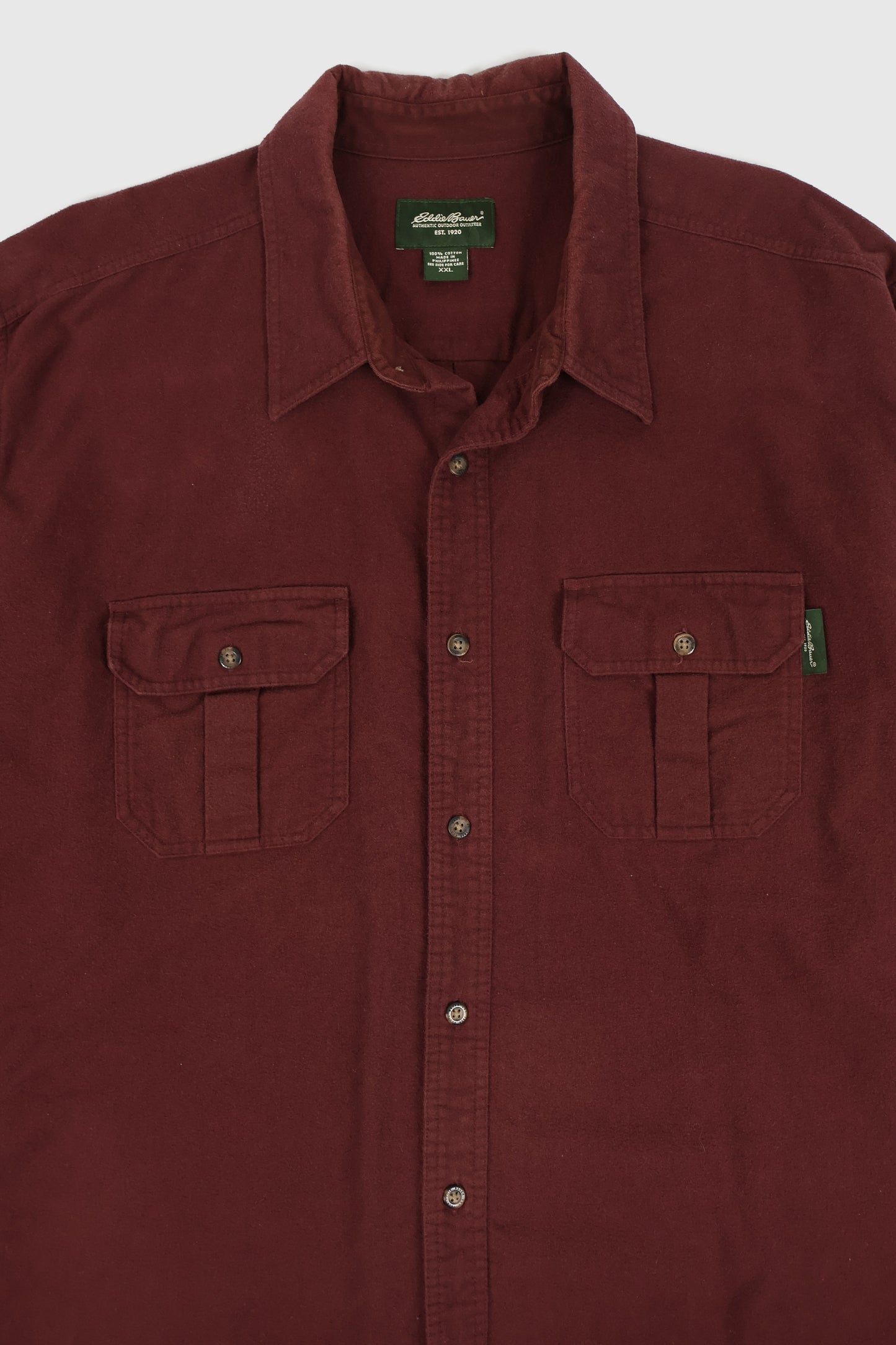 Vintage Eddie Bauer Red Flannel Button-Down Shirt Image 1
