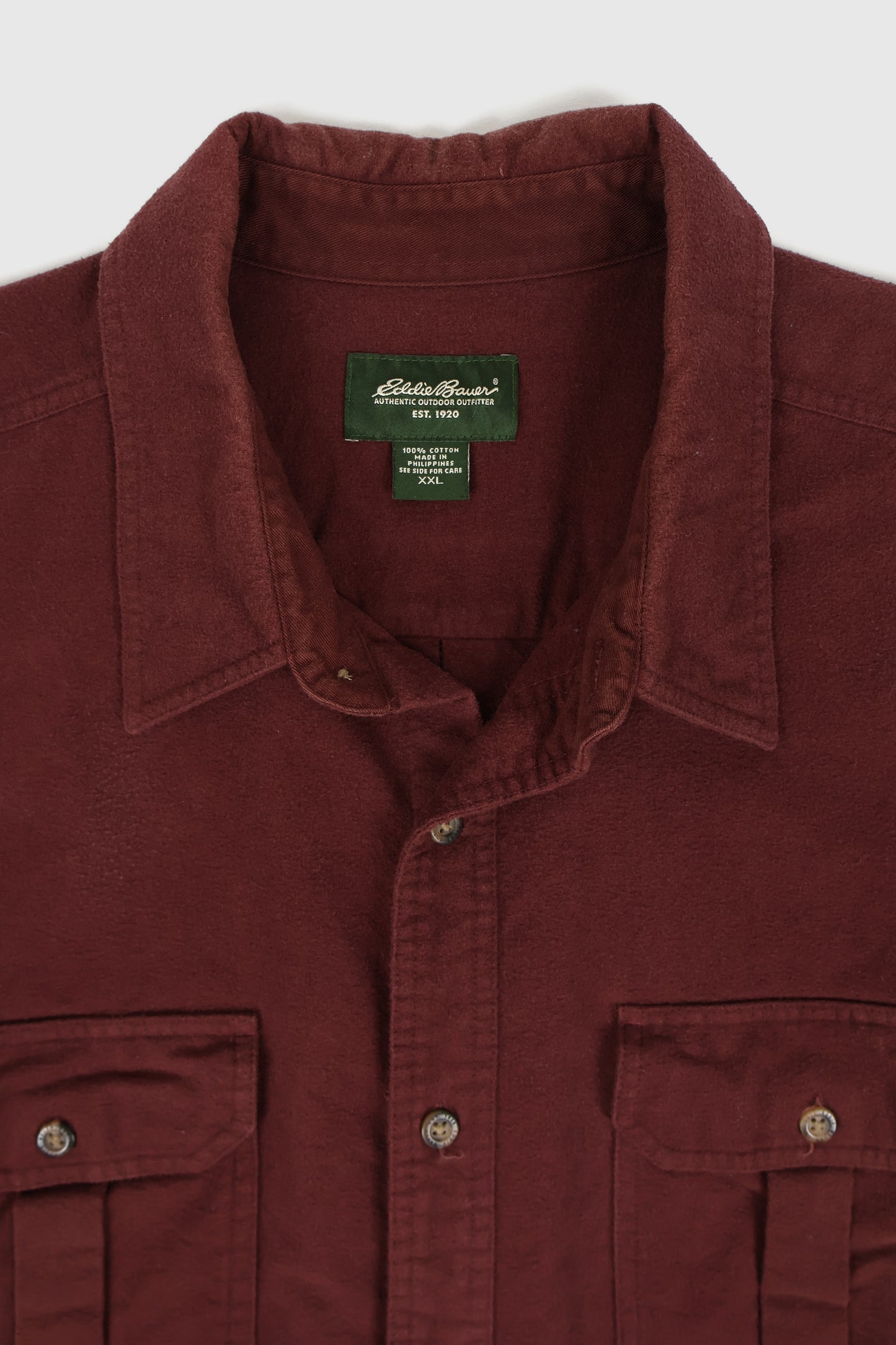 Vintage Eddie Bauer Red Flannel Button-Down Shirt Image 2