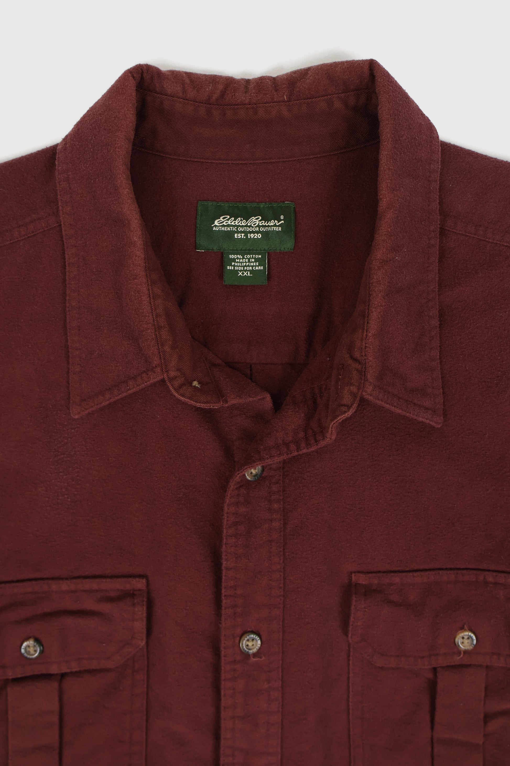 Vintage Eddie Bauer Red Flannel Button-Down Shirt Image 2
