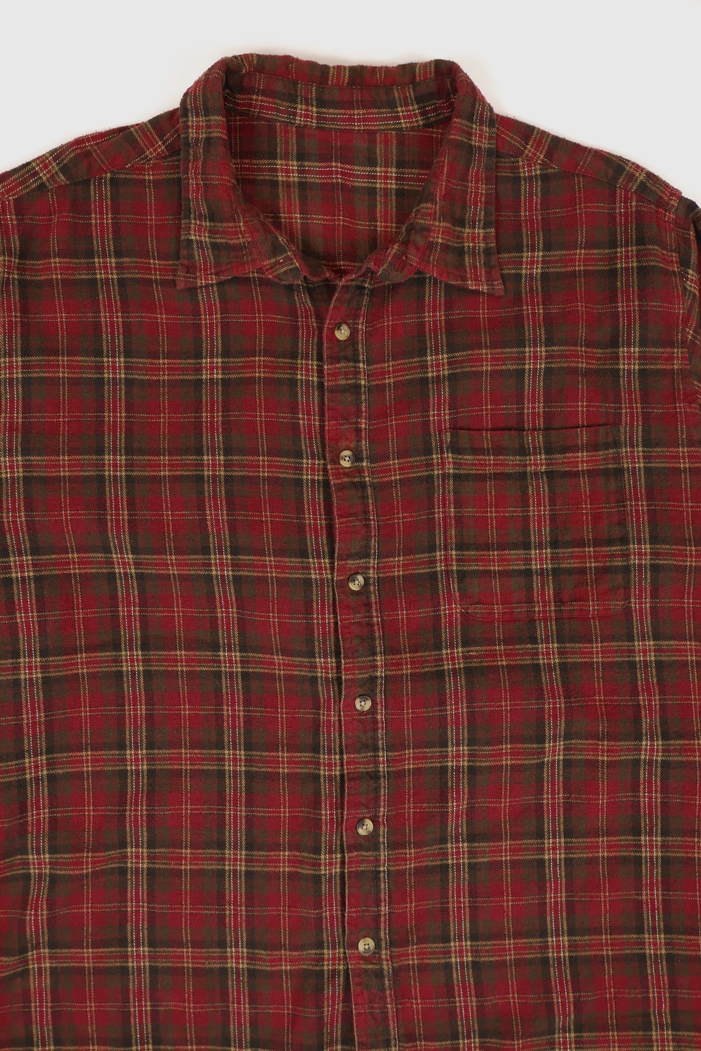 Vintage Red Plaid Flannel Button-Down Shirt Image 1