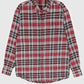 Vintage Red Plaid Flannel Button-Down Shirt