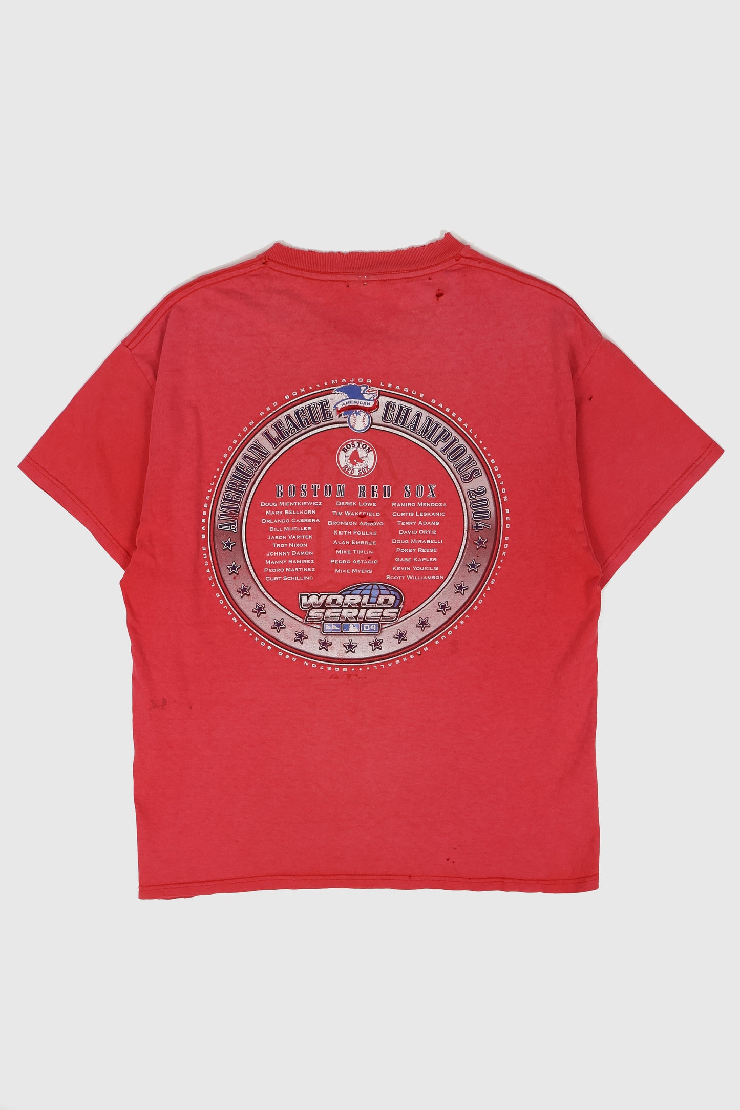 Vintage Distressed Boston Red Sox 2004 World Series Champions Tee Image 1