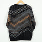 Vintage Black Block Pattern Sweater