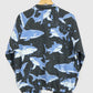 Reworked Shark Pattern Quilt Full Zip Jacket