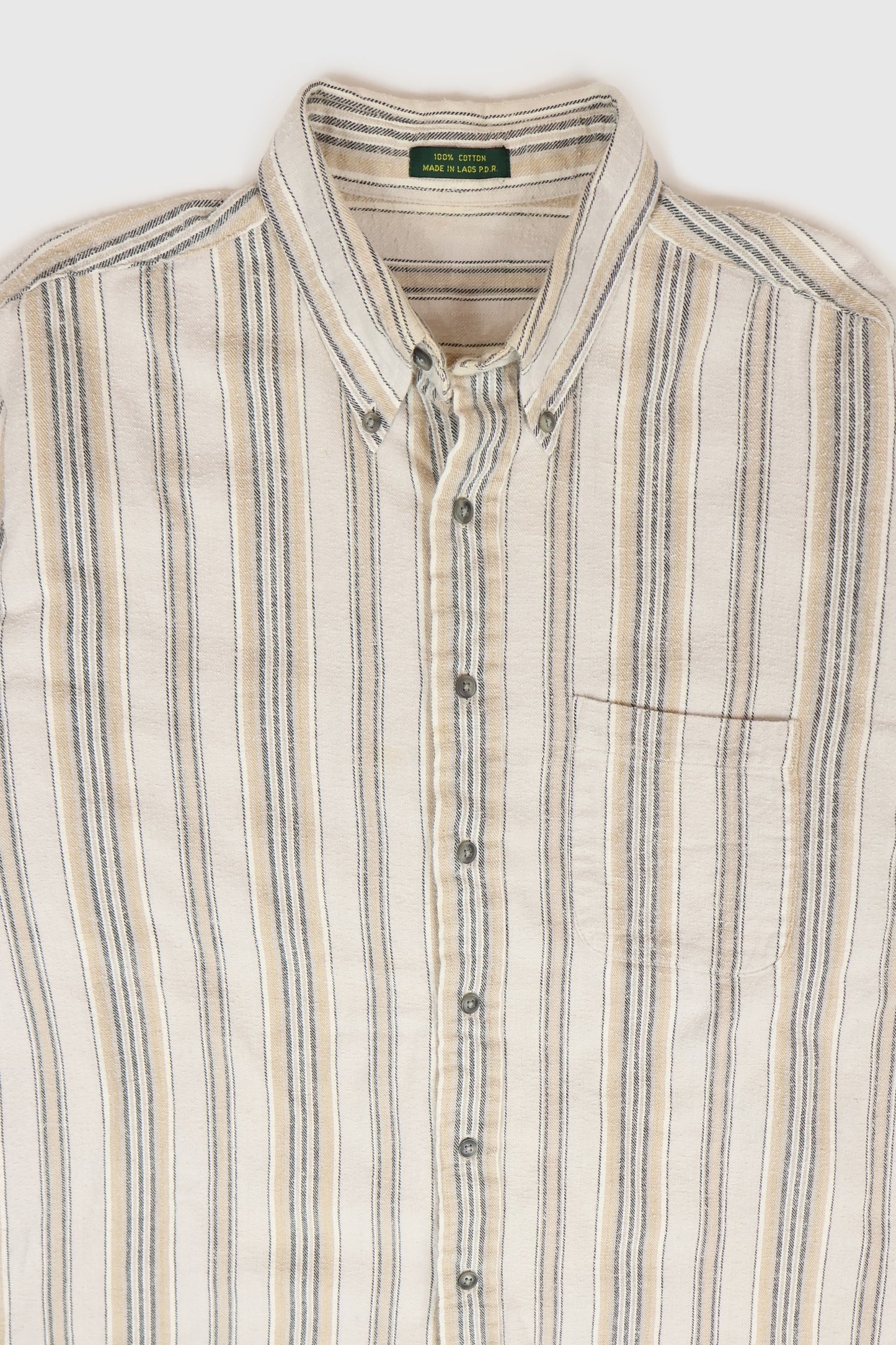 Vintage Striped Flannel Button-Down Shirt Image 1
