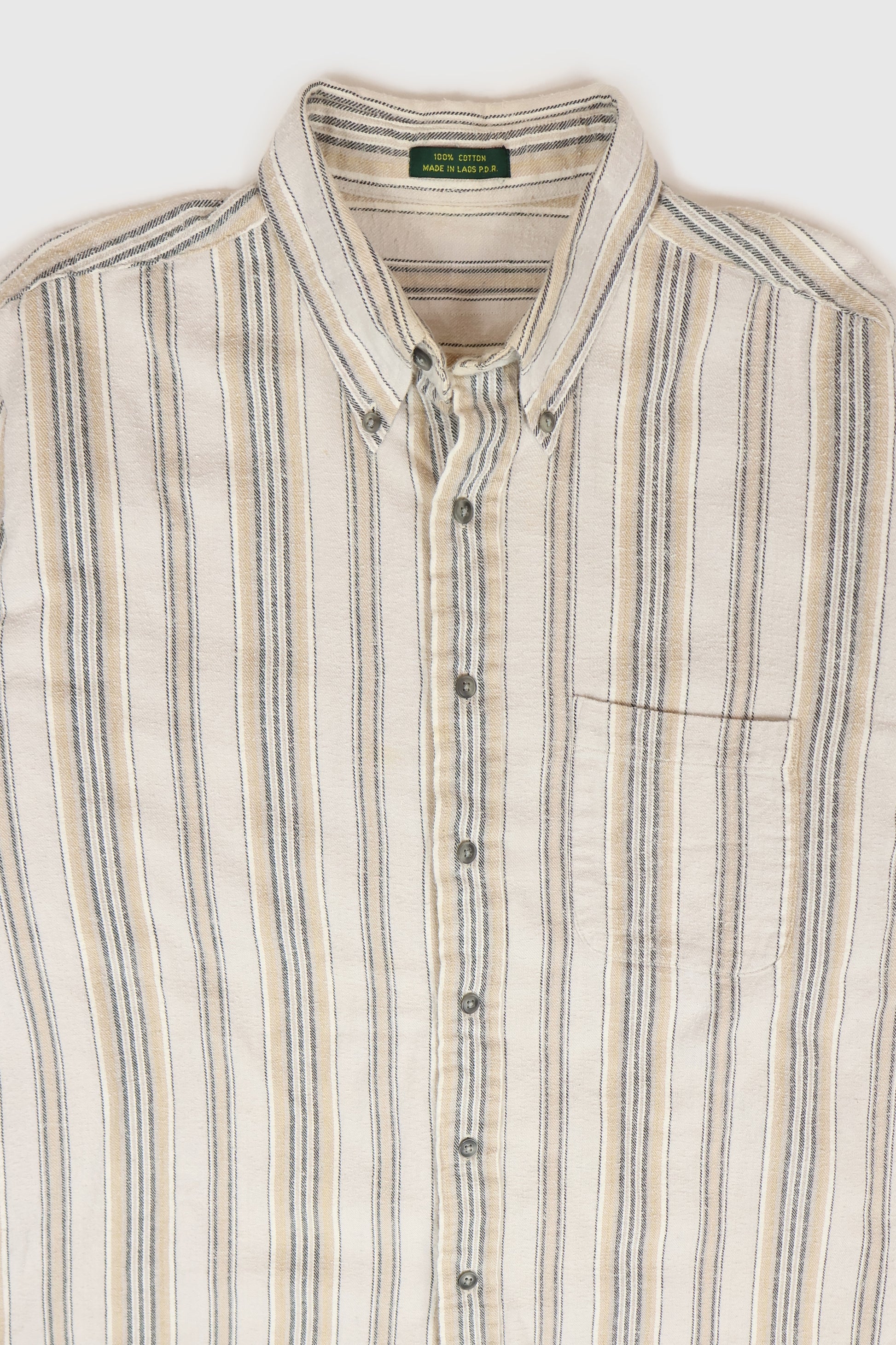 Vintage Striped Flannel Button-Down Shirt Image 1