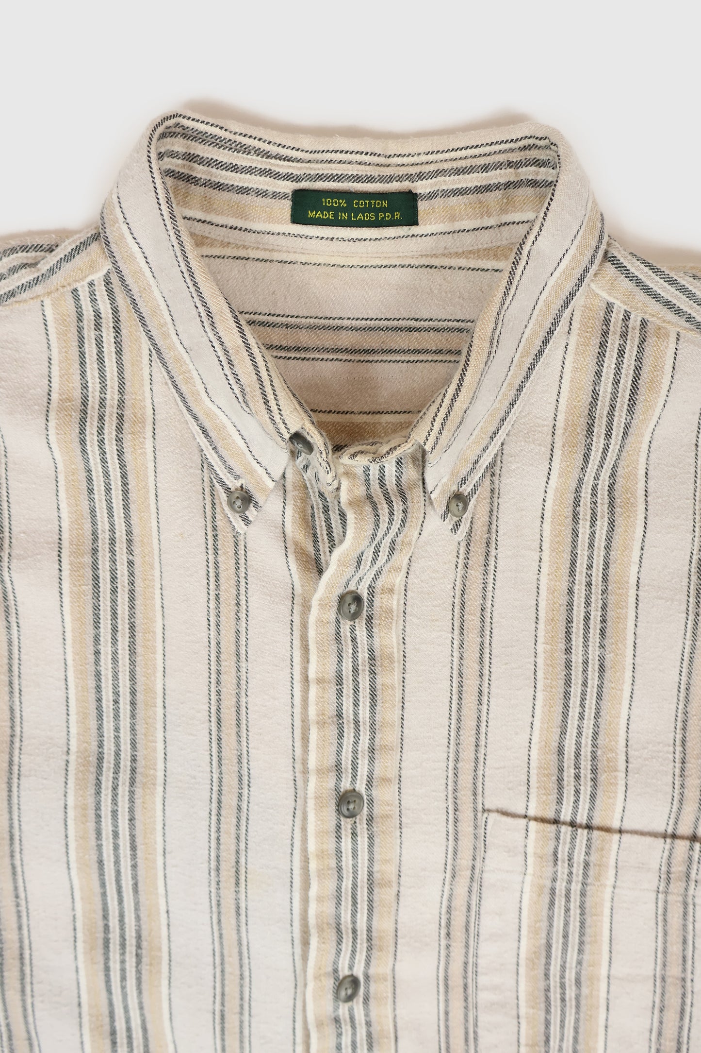 Vintage Striped Flannel Button-Down Shirt Image 2