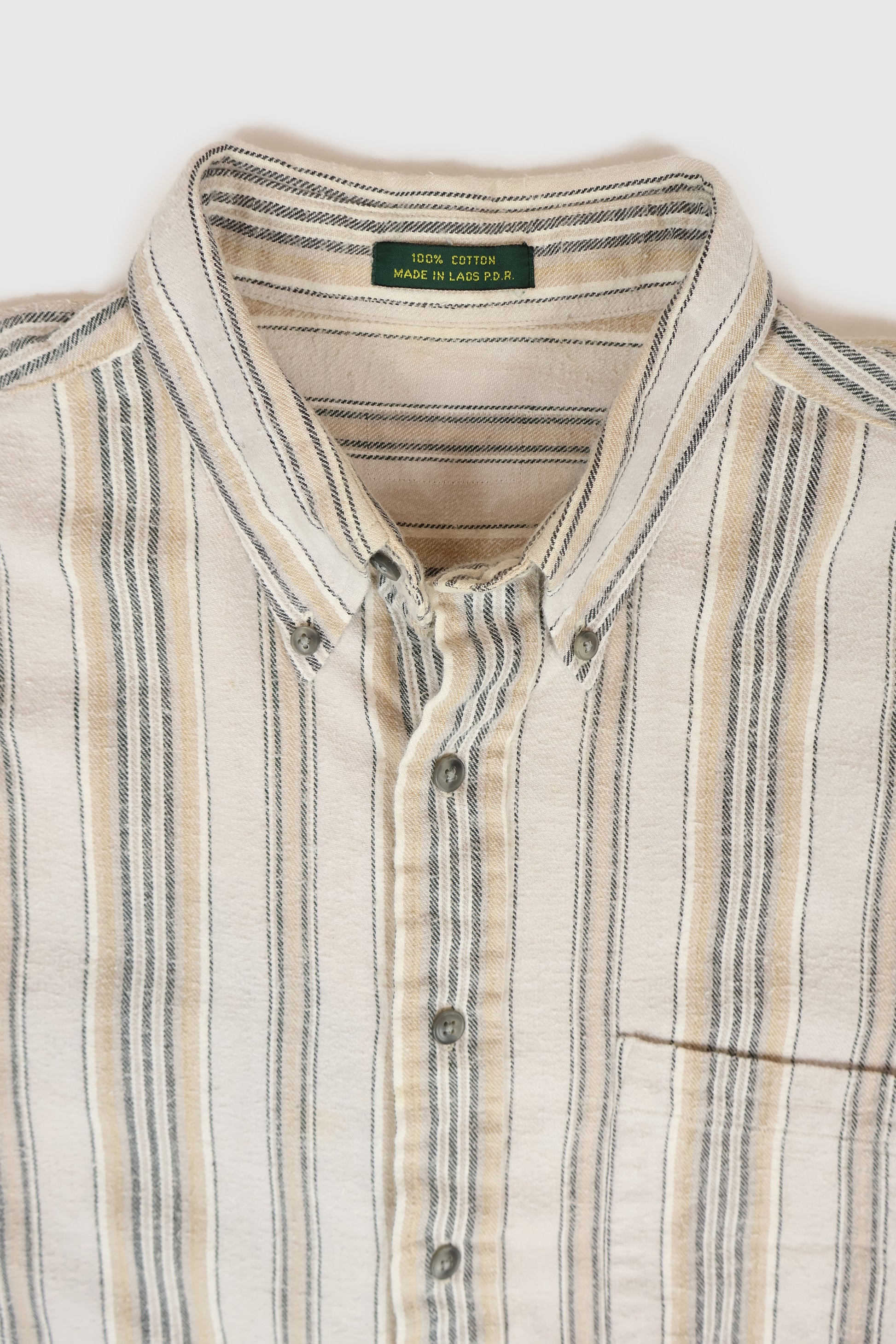 Vintage Striped Flannel Button-Down Shirt Image 2