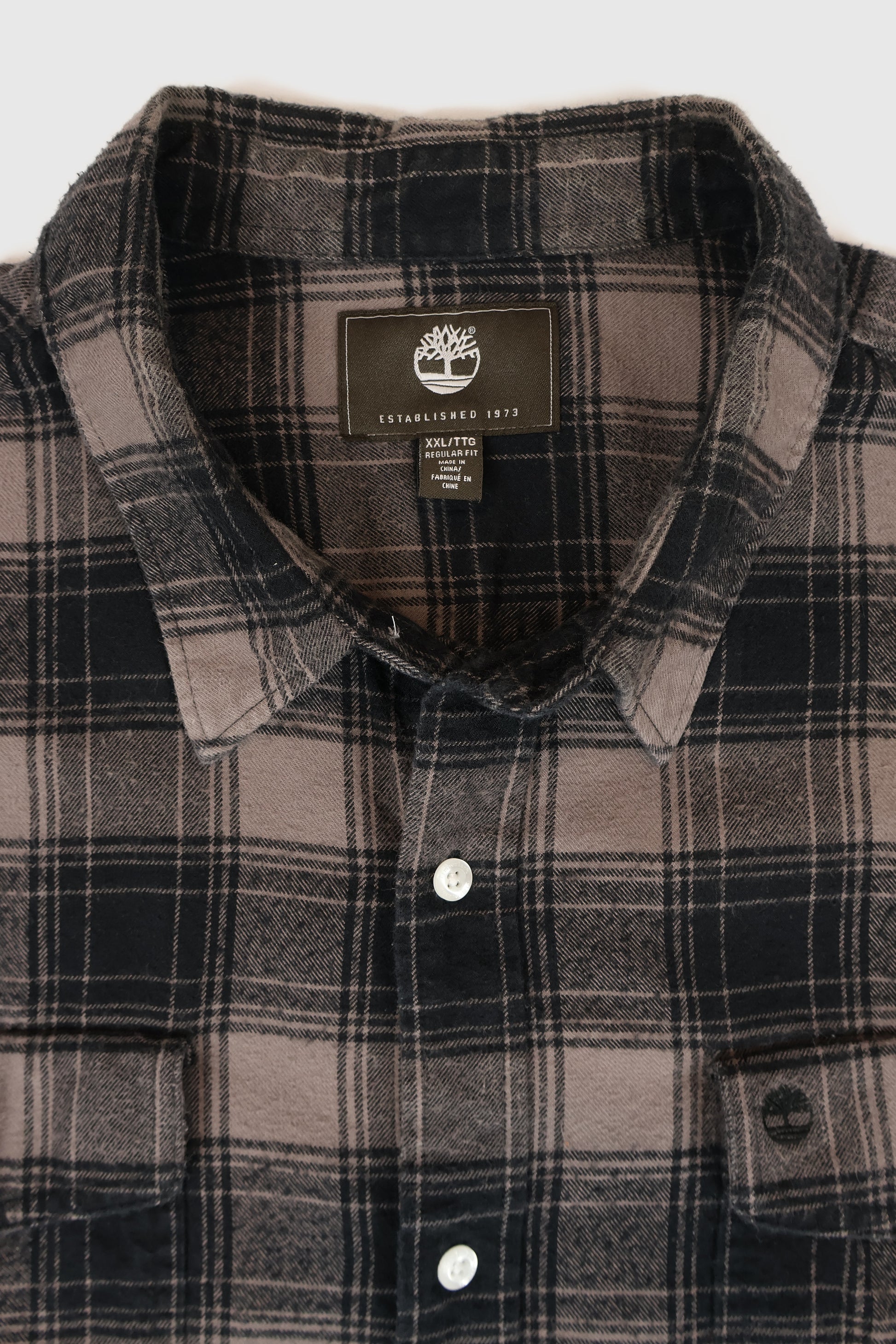 Vintage Timberland Flannel Button-Down Shirt Image 2