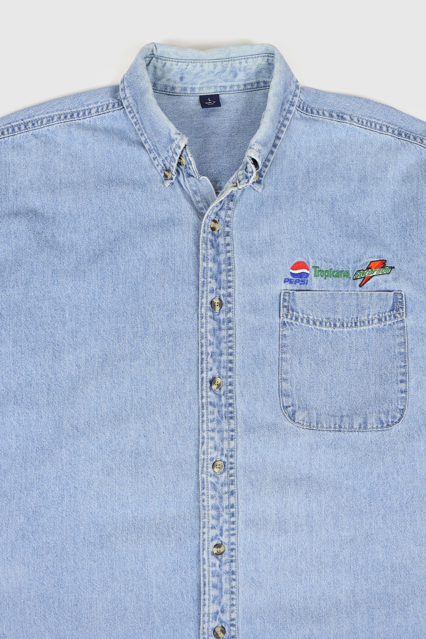Vintage Embroidered Pepsi Co. Button-Down Shirt Image 1