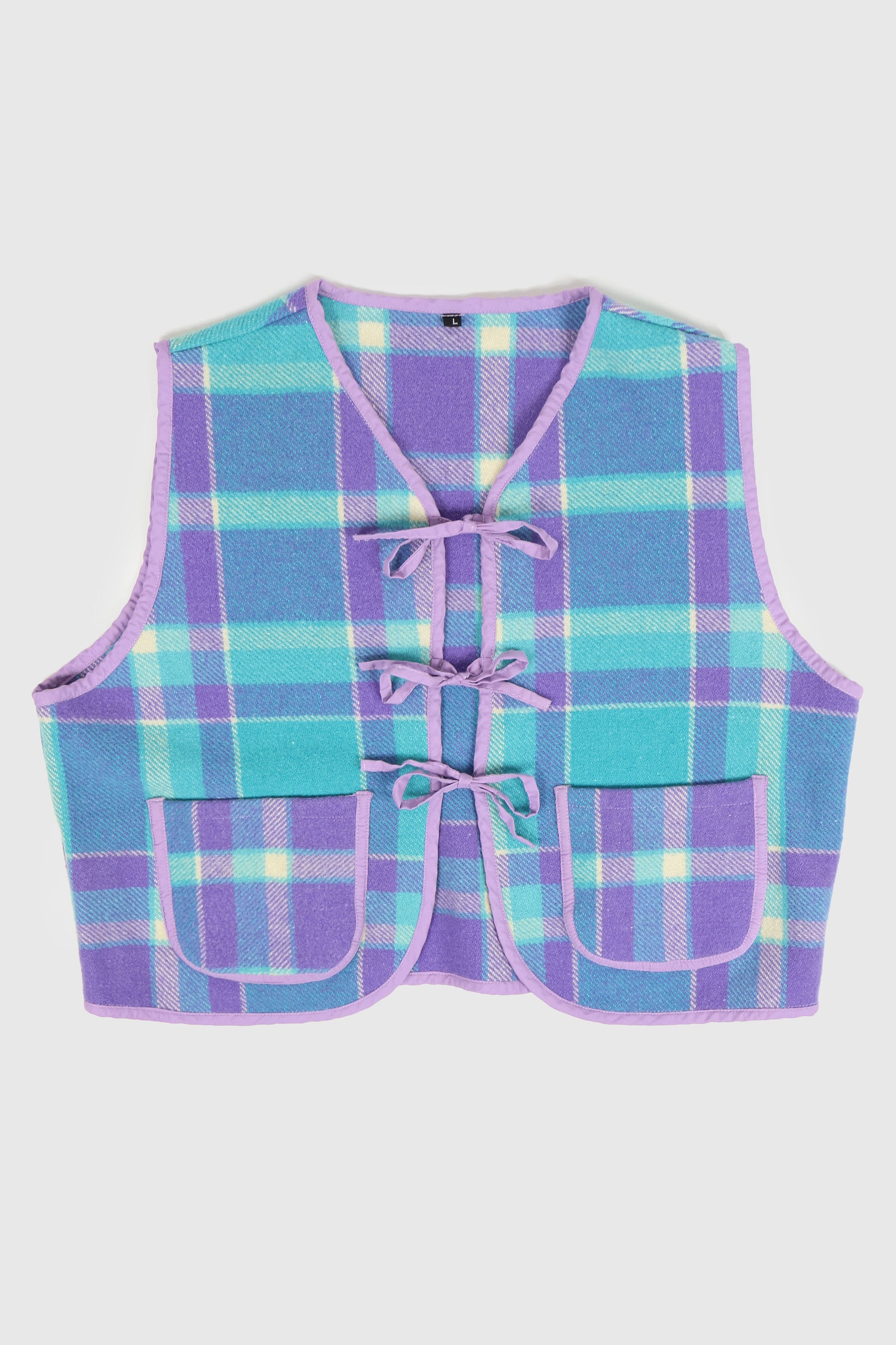 Reworked Woolen Plaid Tie Vest 20 Image 0