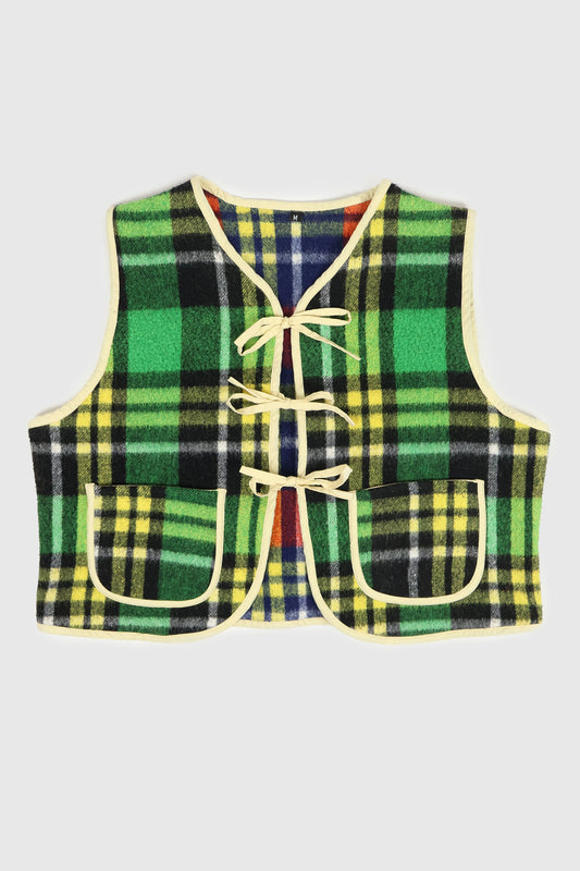 Reworked Woolen Plaid Tie Vest 12 Image 0