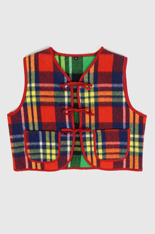 Reworked Woolen Plaid Tie Vest 13 Image 0
