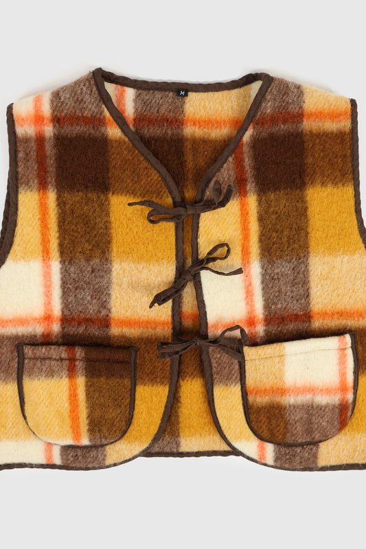 Reworked Woolen Plaid Tie Vest 14 Image 2
