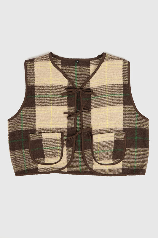 Reworked Woolen Plaid Tie Vest 16 Image 0