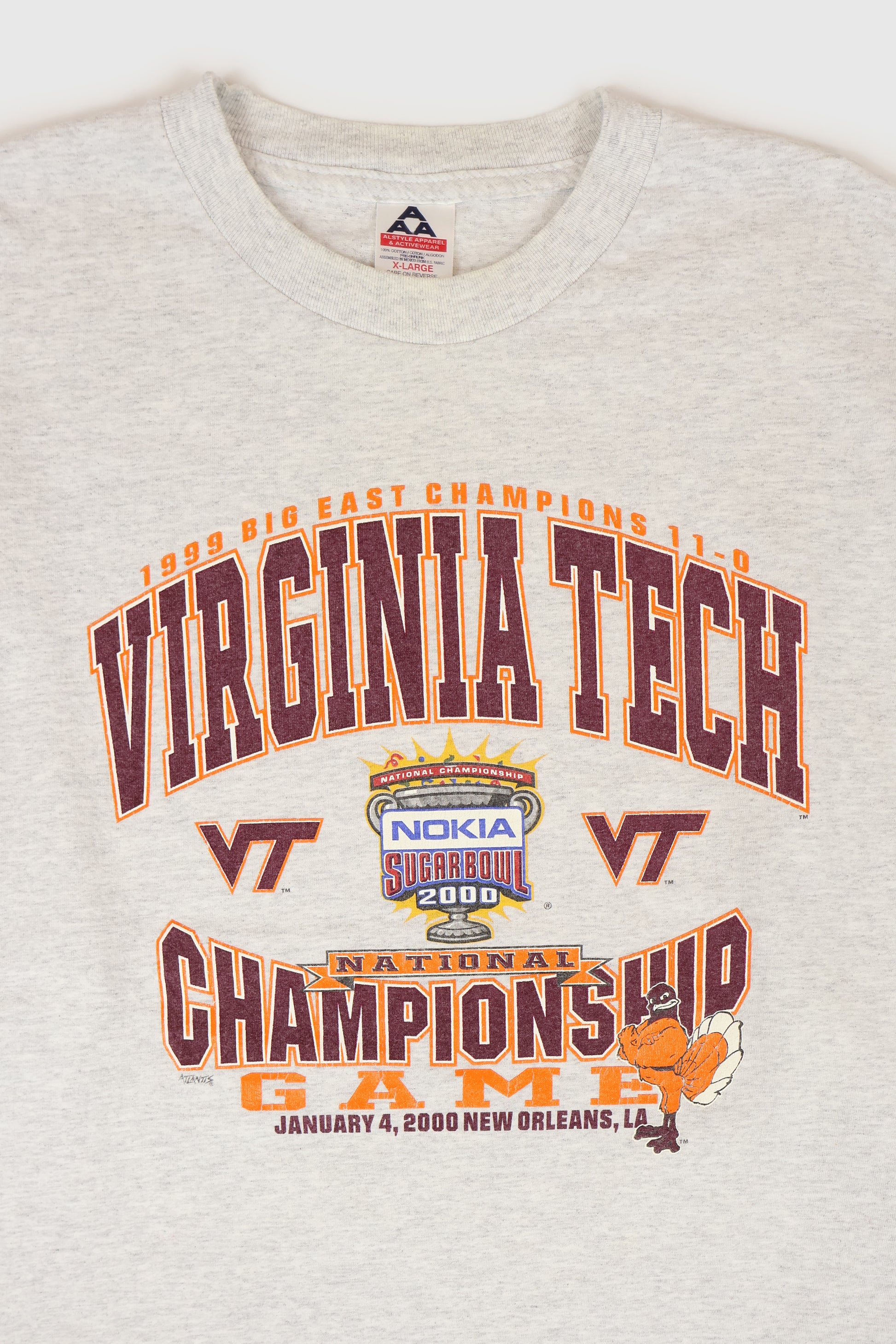 Vintage Virginia Tech 1999 Big East Champions Long Sleeve Tee Image 1