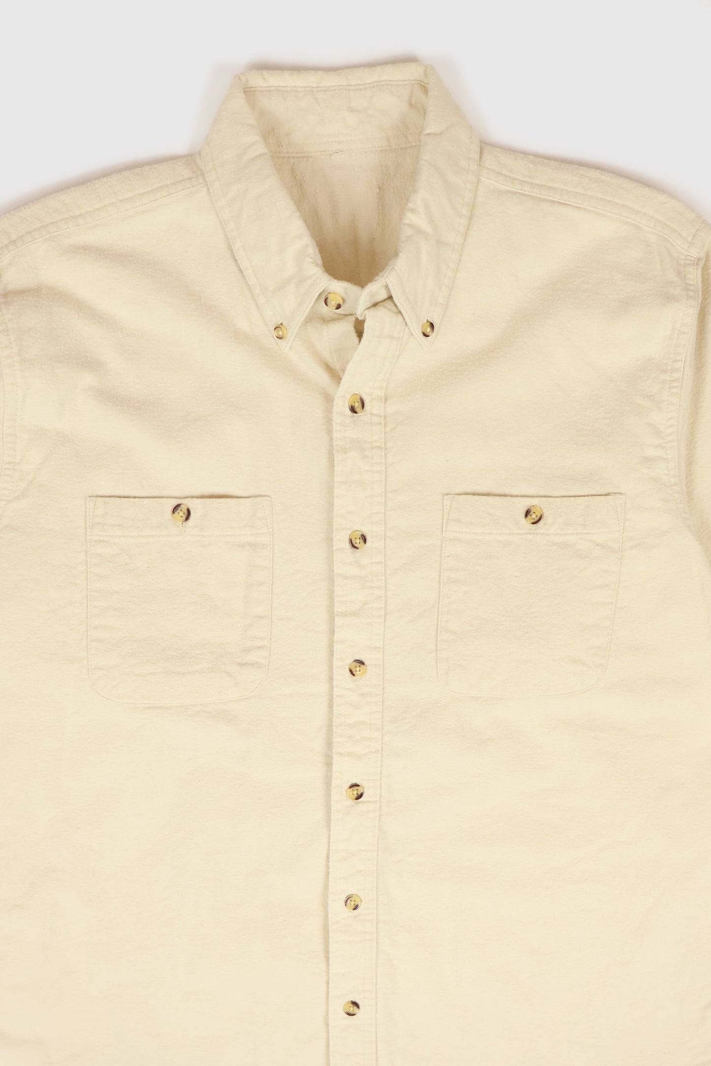 Vintage White Flannel Button-Down Shirt Image 1