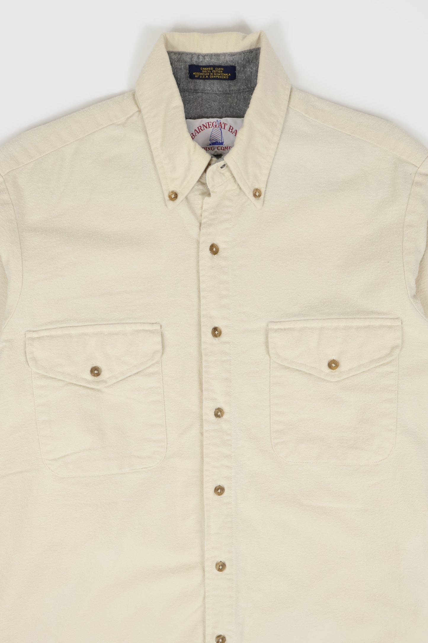 Vintage White Flannel Button-Down Shirt Image 1