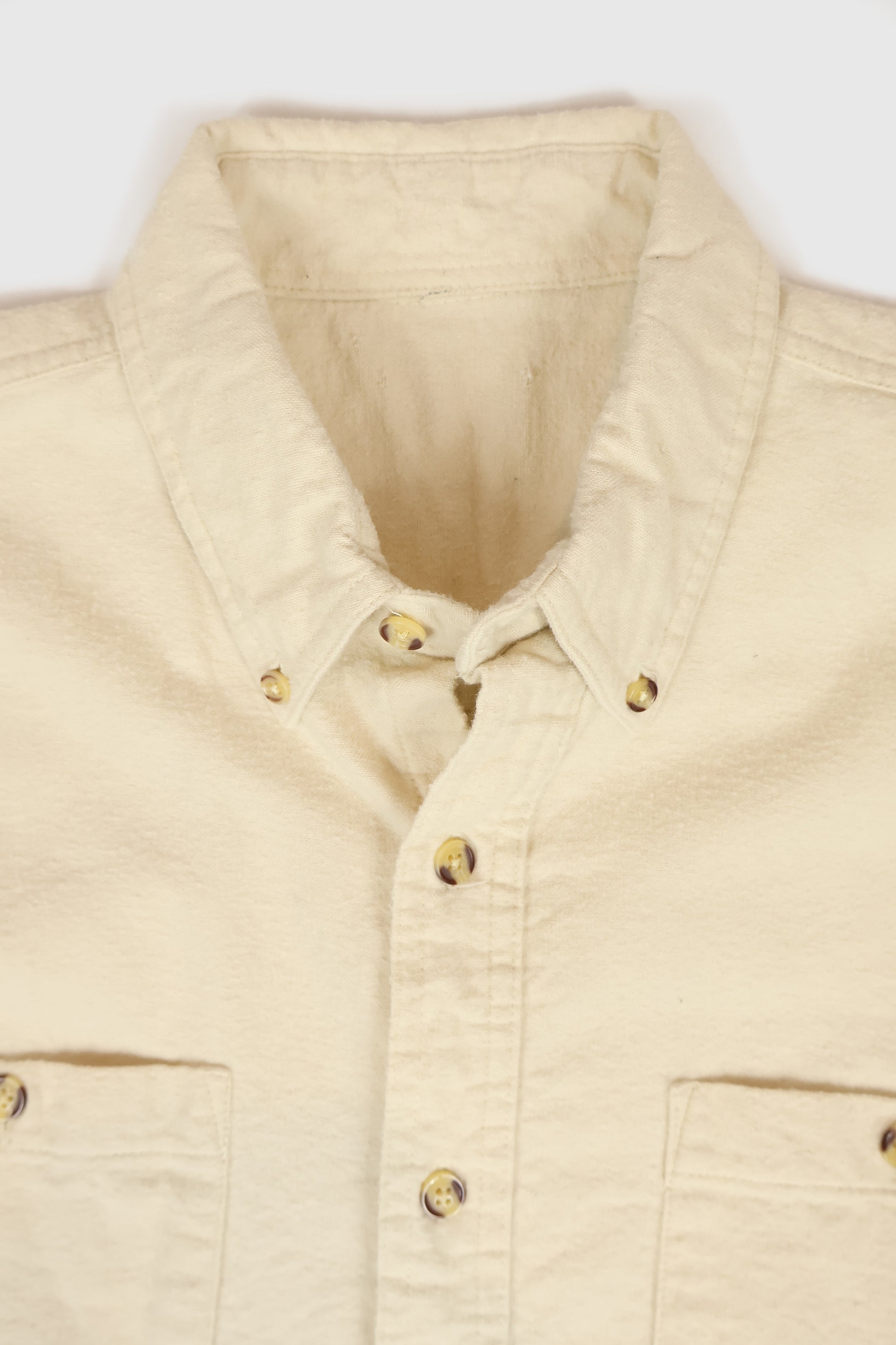 Vintage White Flannel Button-Down Shirt Image 2