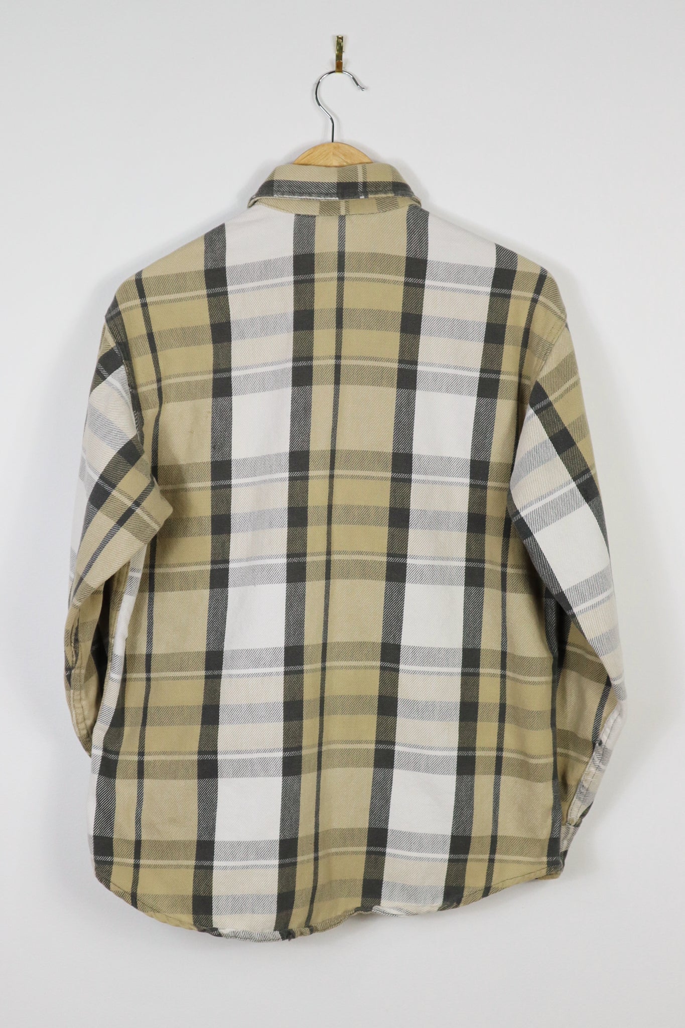 Vintage Distressed Plaid Button-Down Shirt