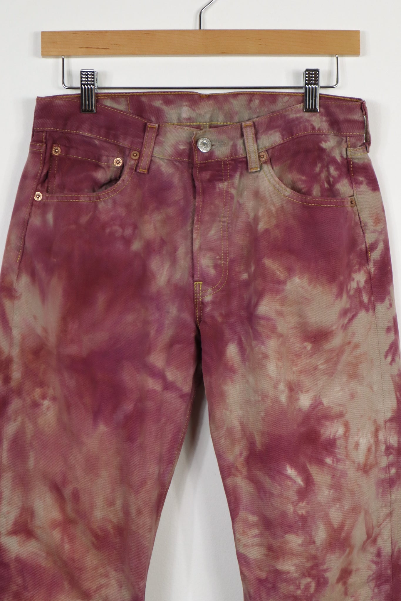Upcycled Levi's 501 Straight Fit Button-Fly Dyed Jeans 005