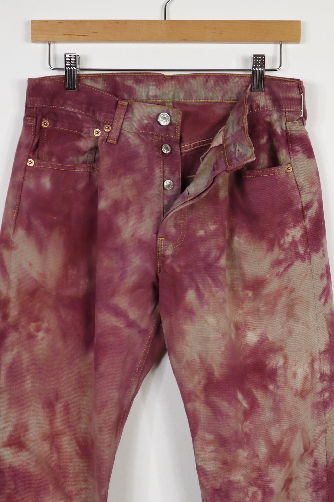 Upcycled Levi's 501 Straight Fit Button-Fly Dyed Jeans 005