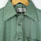 Vintage Green Houndstooth Silky Button-Down